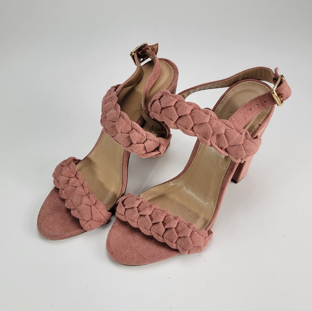 Charlotte Russe Strappy Braid Heels - Dusty Rose with Adjustable Buckle Size 7